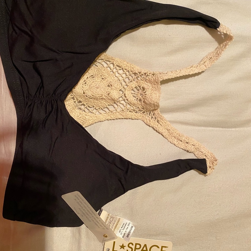L*space NWT crochet back swim top